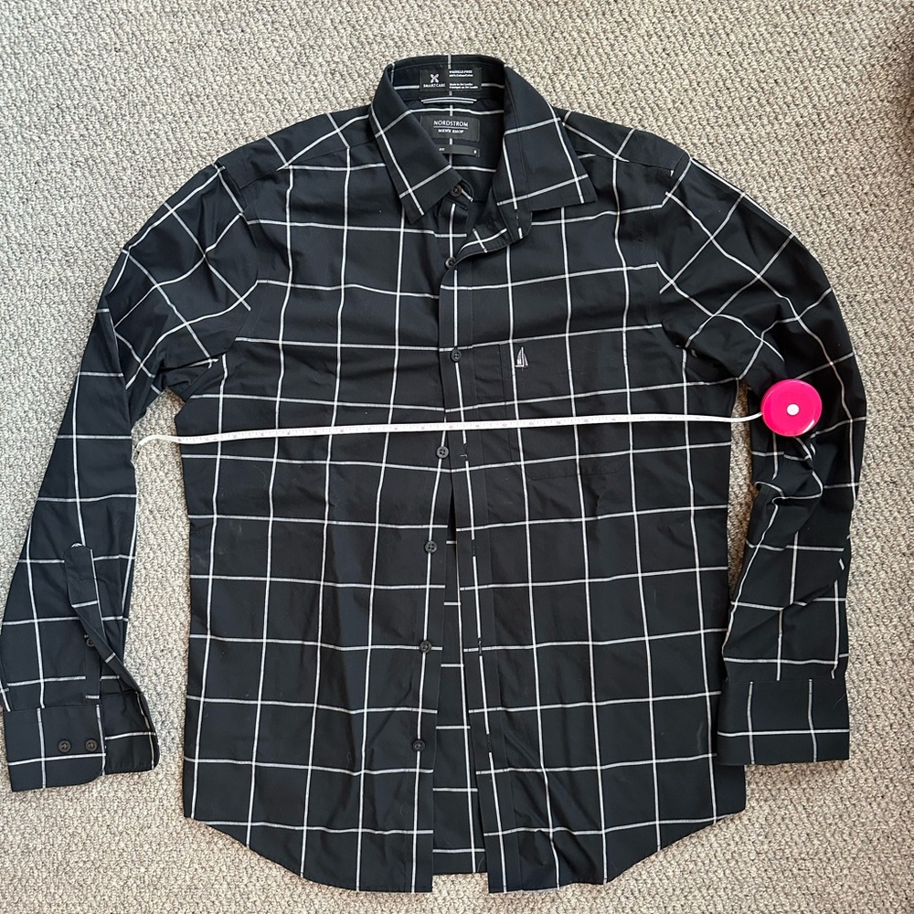 Nordstrom Black Windowpane Dress Shirt